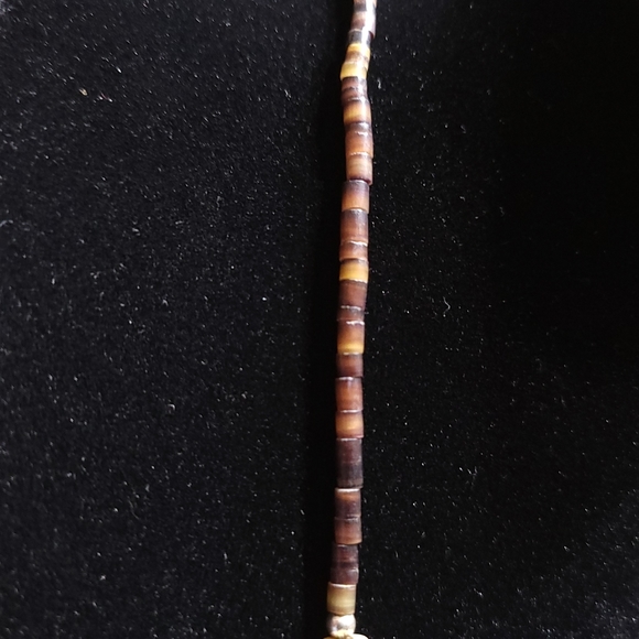 Sterling Necklace with Shell and Turquoise - Picture 3 of 7